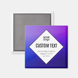 Aimant Votre logo et texte personnalisable Ombre violet