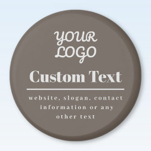 Aimant Votre logo Retro-Moderne Beige & gris clair