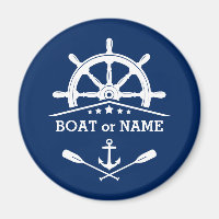 Votre nom de bateau ou texte Ancre Oars Helm Navy