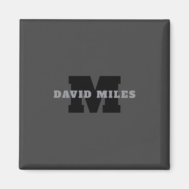 Aimant Votre nom ou nom commercial | Masculine moderne Gr (Devant)