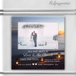 Aimant Votre photo Sea Sunset Enregistrer l'aimant Date