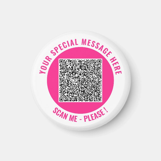Aimant Votre texte personnalisé pour le scan du code QR M (Devant)
