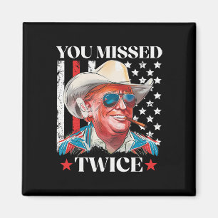 Aimant Vous avez raté deux fois Western Trump Cowboy Trum
