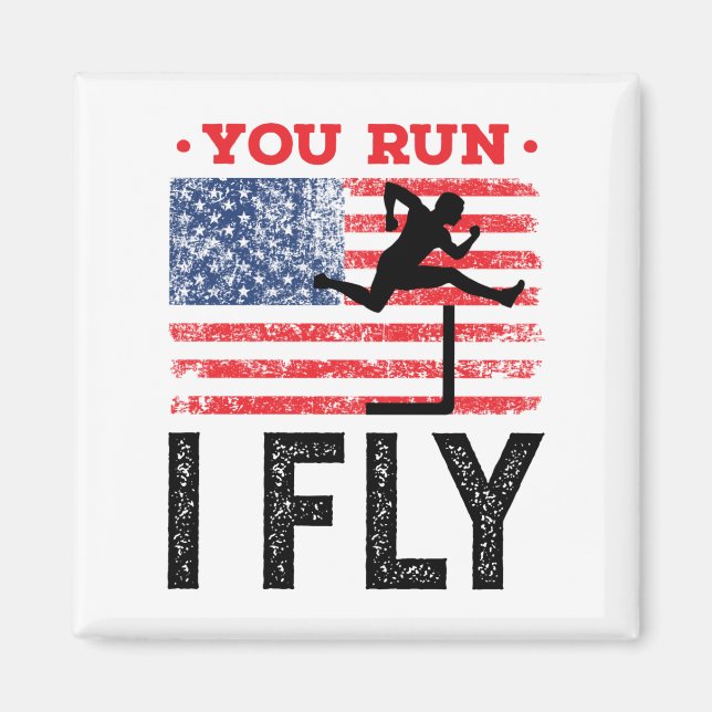 Aimant Vous courez I Flly Track et Field Hurdles Hurdler (Devant)
