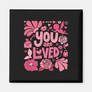 Aimant Vous êtes aimé Boho Saint-Valentin Floral Fête de