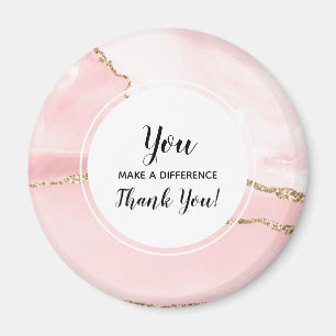 Aimant Vous faites une différence Rose Blush Agate Aquare