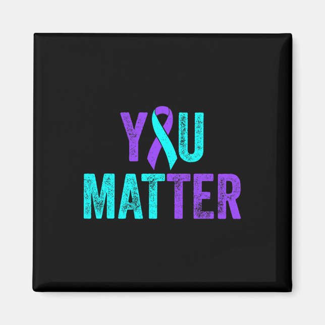 Aimant Vous Problème Prévention Suicide Turquoise Purple  (Devant)