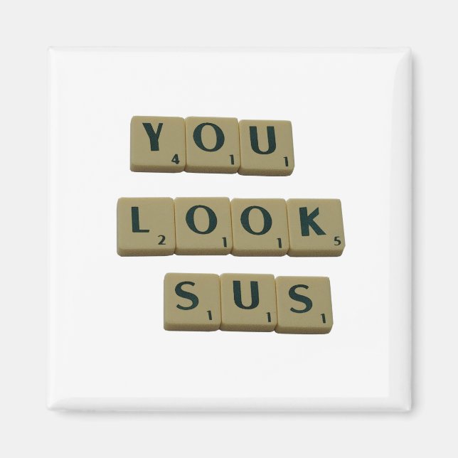 Aimant Vous Regardez SUS Lettre Carreaux Great Quotes Cad (Devant)