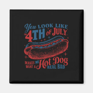 Aimant Vous Ressemblez À 4 juillet Chaud Chien Patriotiqu