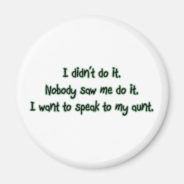 Aimant Vous voulez parler à ma tante (Devant)