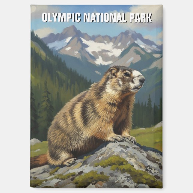 Aimant Voyage dans le parc national olympique de Washingt (Recto)