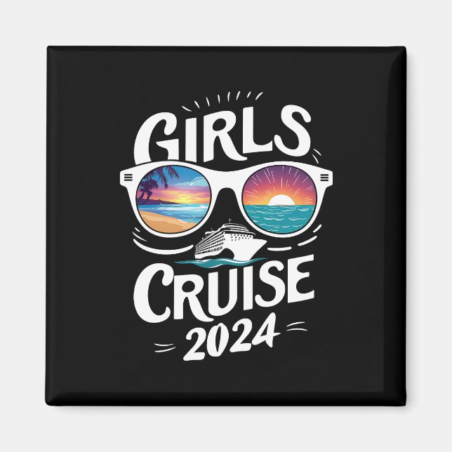 Aimant Voyage de croisière pour filles 2024 Amateurs de v (Devant)