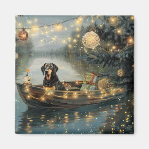 Aimant Voyage de fête de Noël de Bluetick Coonhound