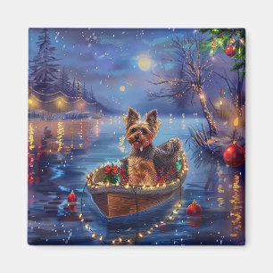 Aimant Voyage de fête de Noël du Biewer Terrier