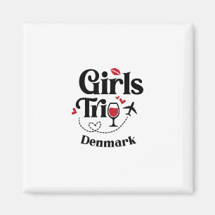 Aimant Voyage de filles au vin mignon Danemark Vacances