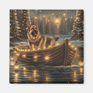 Aimant Voyage de Noël festif de Berger Allemand