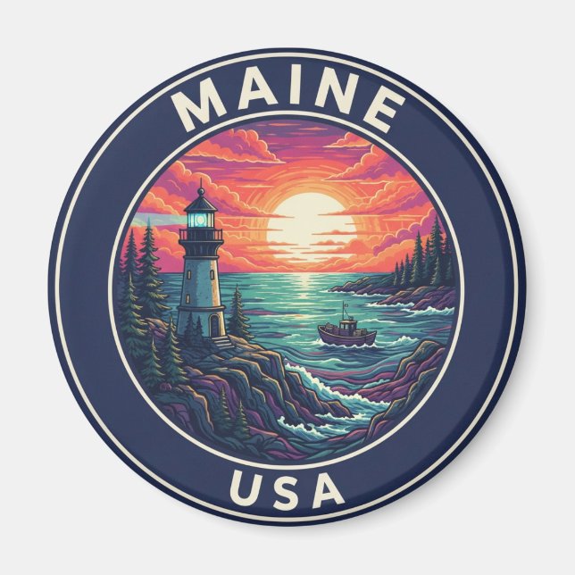 Aimant Voyage du phare du Maine (Devant)