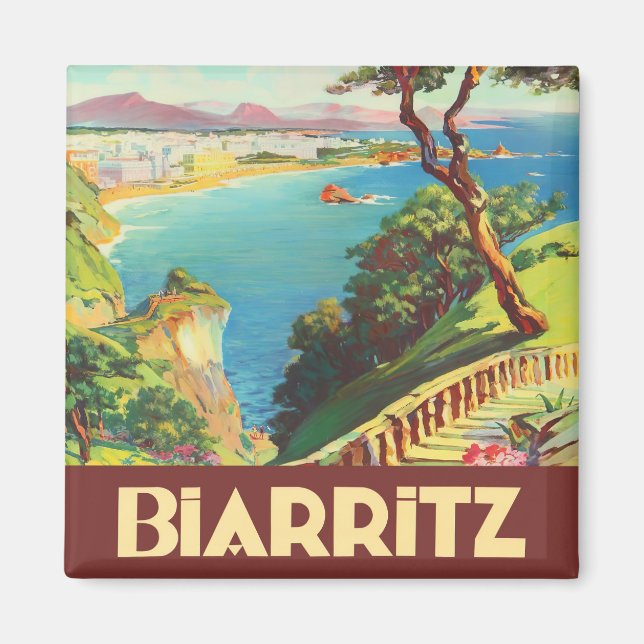 Aimant Voyage vintage Biarritz France (Devant)