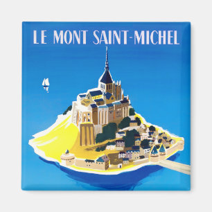 Aimant voyage vintage du Mont Saint Michel France