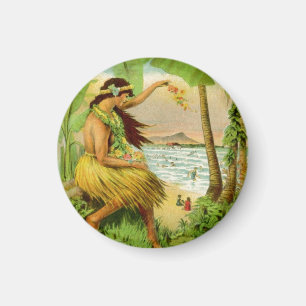 Aimant Voyage vintage en Hawaï