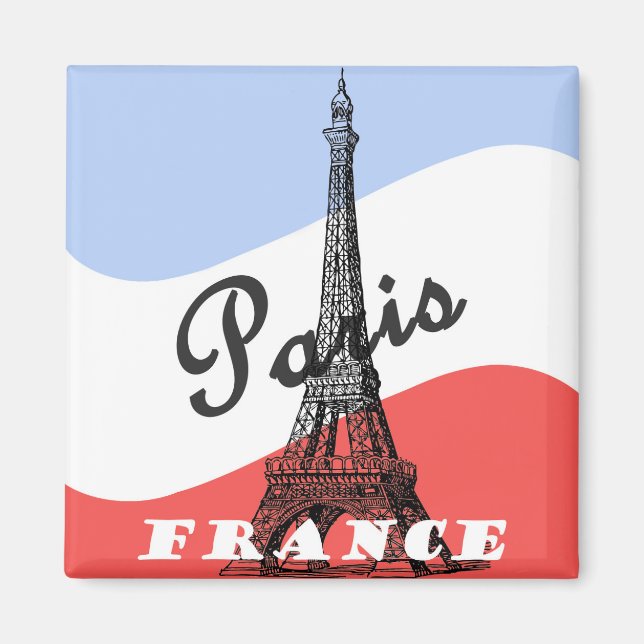 Aimant voyage vintage Paris France (Devant)