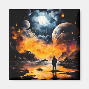 Aimant Voyageur astronaute Horizon cosmique Journey