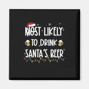 Aimant Vraisemblablement De Boire Père Noël Bière Noël Bo
