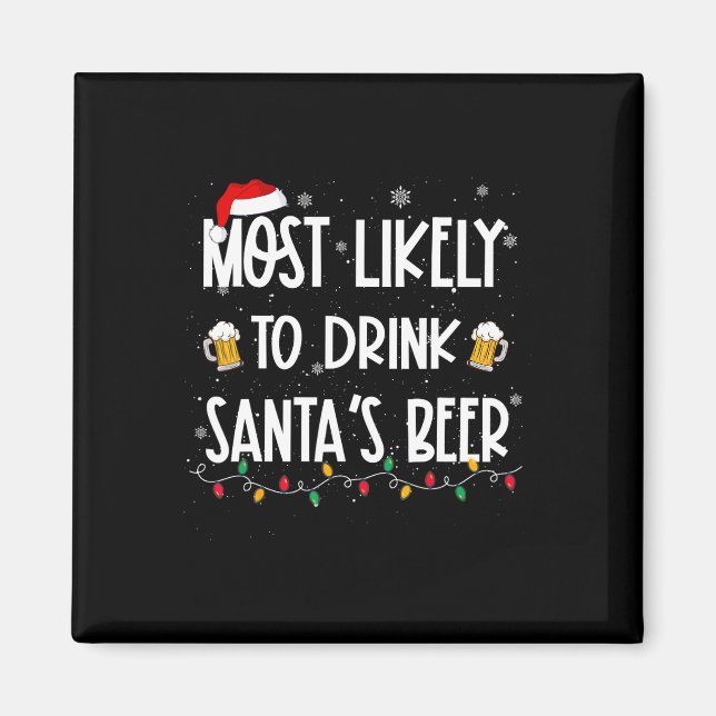 Aimant Vraisemblablement De Boire Père Noël Bière Noël Bo (Devant)