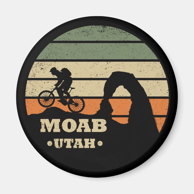 Aimant Vtt Moab - Vélo tout terrain dans l'Utah (Devant)