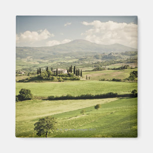 Aimant Vue à travers le paysage toscan à la ferme et à