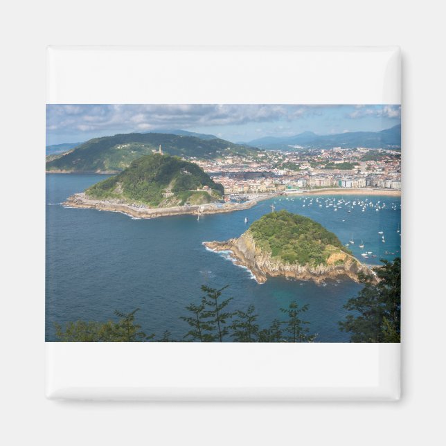 Aimant Vue aérienne de San Sebastian et Père Noël Clara (Devant)