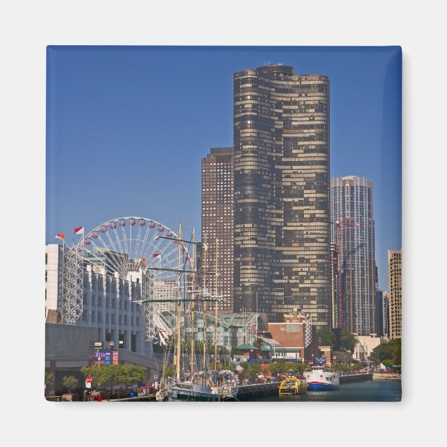 Aimant Vue de la Navy Pier de Chicago (Devant)