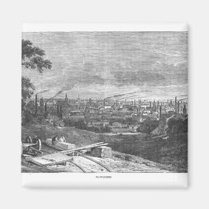 Aimant Vue de Manchester, gravée par T.Gustyne