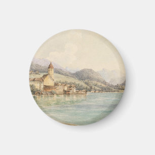 Aimant Vue de St. Wolfgang sur le lac Wolfgang Carl Lafit