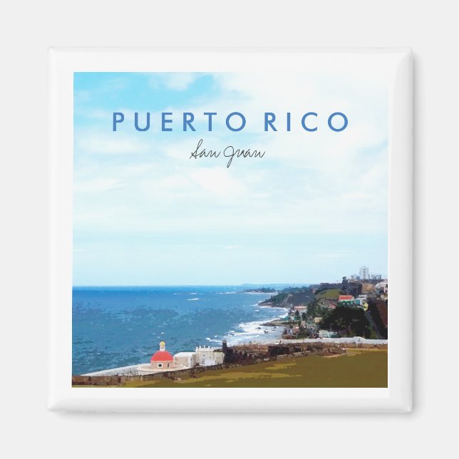 Aimant Vue depuis El Morro, San Juan, Porto Rico (Devant)