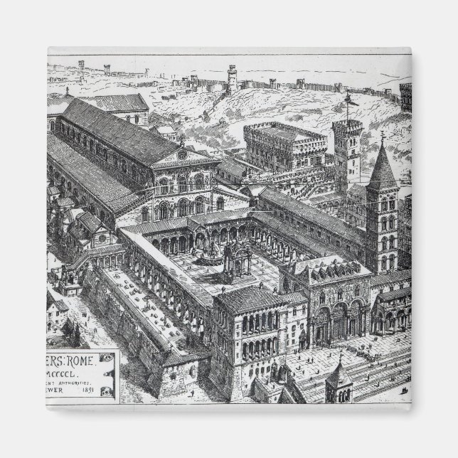 Aimant Vue du Vieux Saint Pierre, Rome, 1891 (Devant)