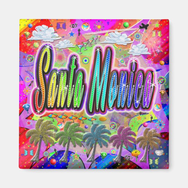 Aimant Vue express magnéto de Santa Monica (Devant)