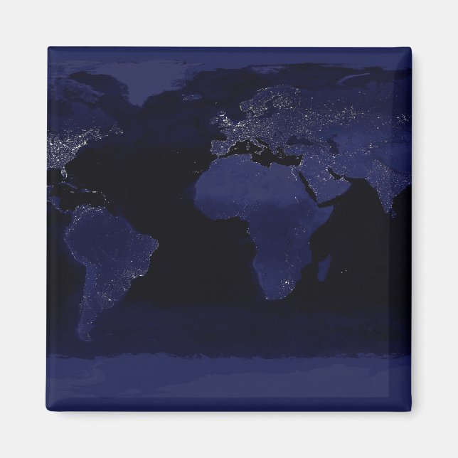 Aimant Vue globale des lumières de la ville terrestre (Devant)