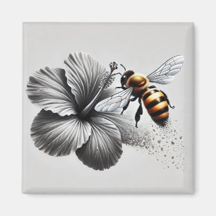 Aimant Vue macro détaillée d'une abeille