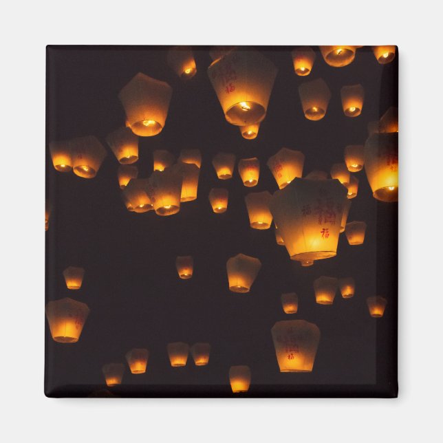Aimant Vue nocturne des Sky Lanterns (Devant)