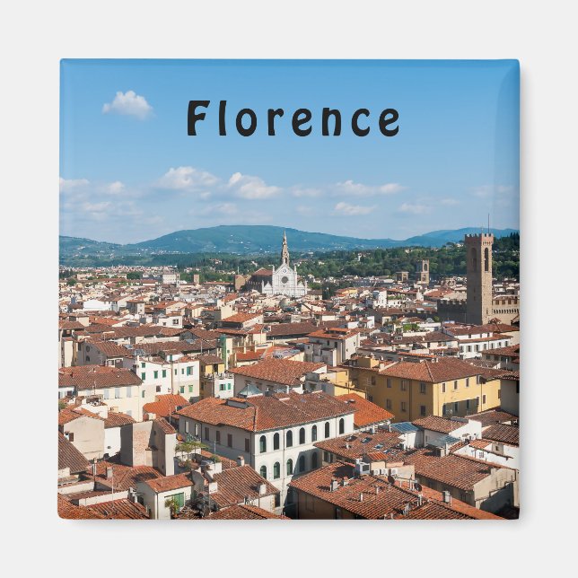 Aimant Vue panoramique aérienne de Florence - Toscane, It (Devant)
