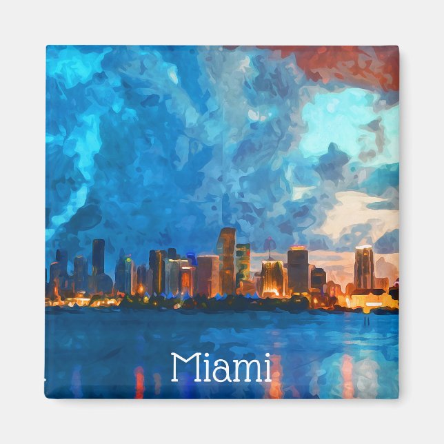 Aimant Vue panoramique de Miami Florida (Devant)