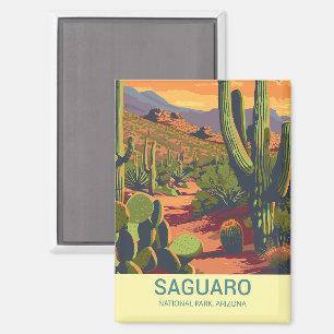 Aimant Vue Pittoresque du rétro Saguaro