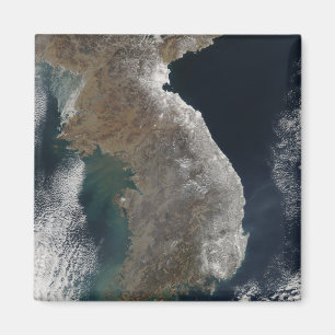 Aimant Vue satellite de la chute de neige