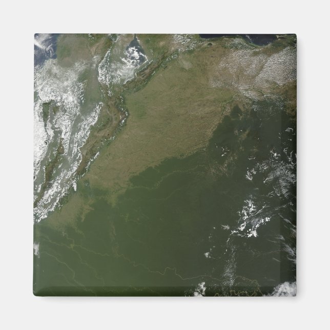 Aimant Vue satellite de la Colombie-Est (Devant)