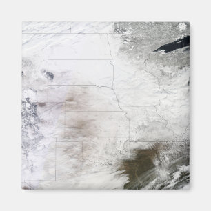 Aimant Vue satellite d'une énorme tempête d'hiver au-dess