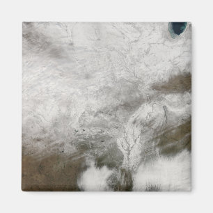 Aimant Vue satellite d'une tempête grave d'hiver