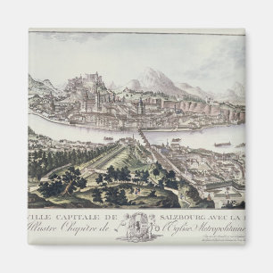 Aimant Vue sur la capitale et la forteresse de Salzbourg,