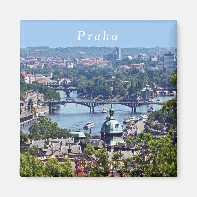 Aimant Vue sur la ville depuis le Château de Prague. (Devant)