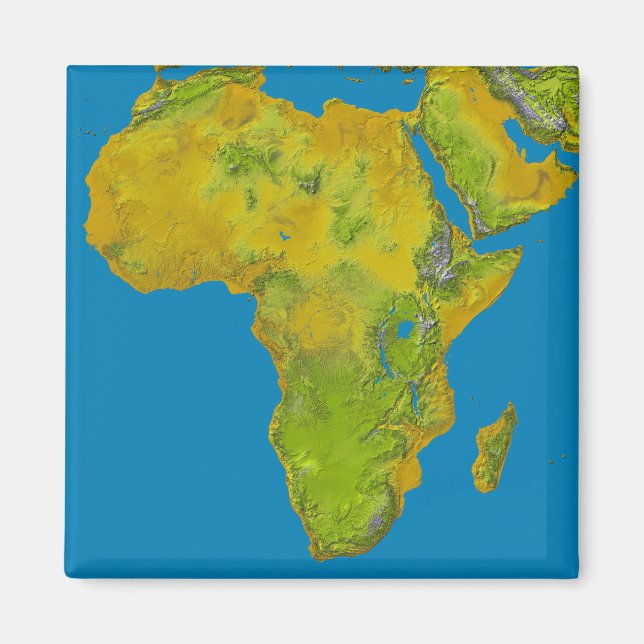Aimant Vue topographique de l'Afrique (Devant)